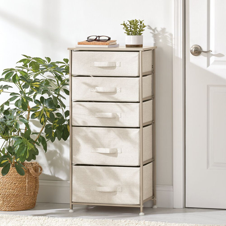 Rebrilliant Tall Drawer Organizer Storage Tower With 5 Fabric Drawers